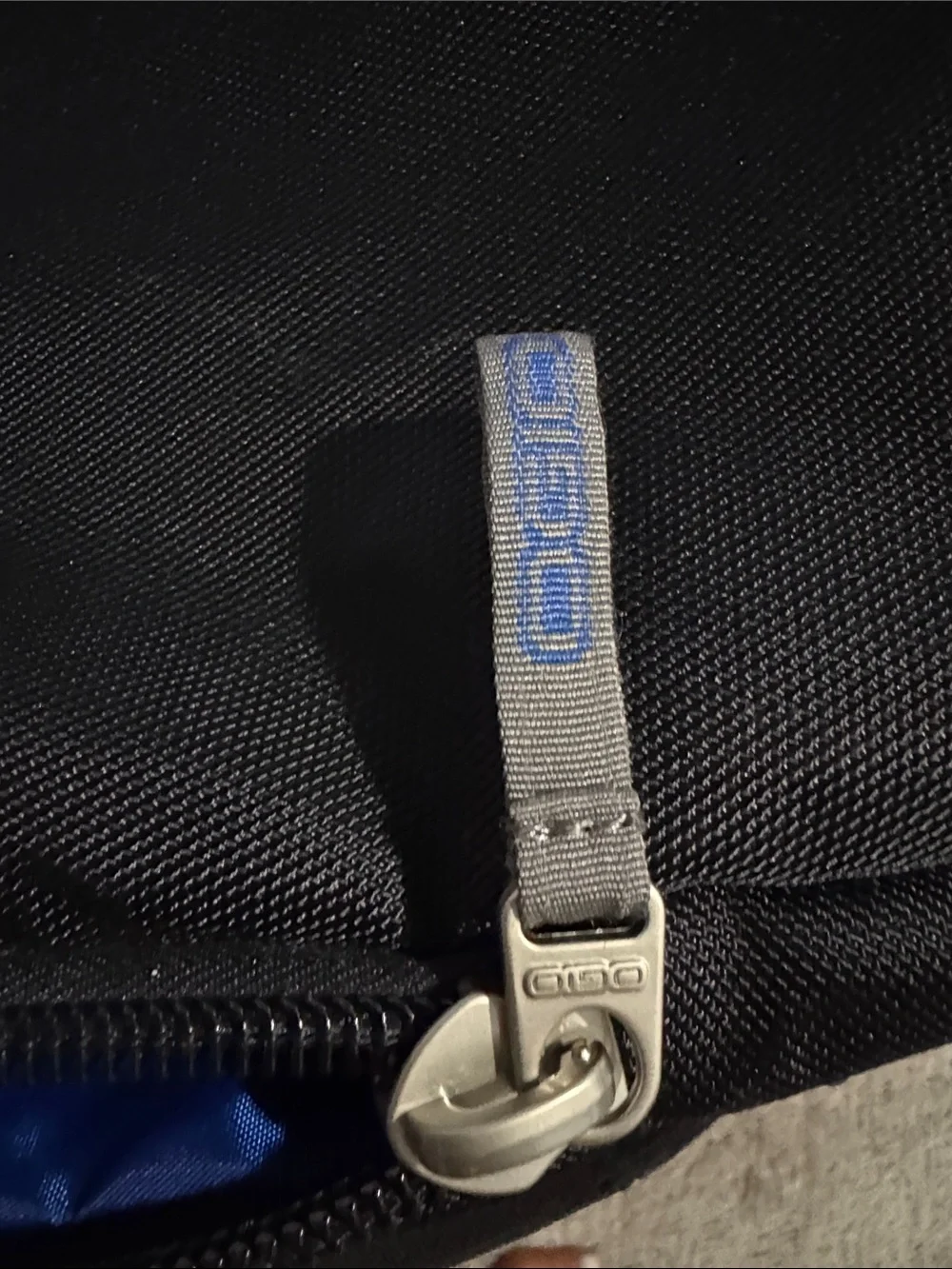 OGIO Black Laptop Messenger Bag with Blue Interior
